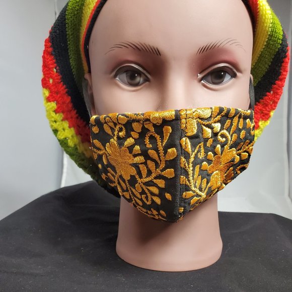 Hand Crafted Accessories - Beautiful Embroidered Face Mask Made in Yucatan